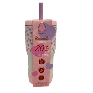 Manna 20oz Straw Tumbler from the "Valentine's Day Candy Hearts" collection.